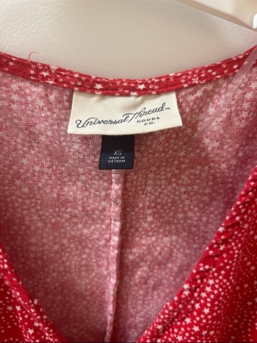 Universal Thread Red Button-Front V-Neck Mini Dress - Picture 3 of 5